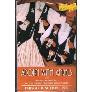 Indygo Junction Adorn With Angels Pattern 6219 Sandy Belt Felt Vest Applique 90s